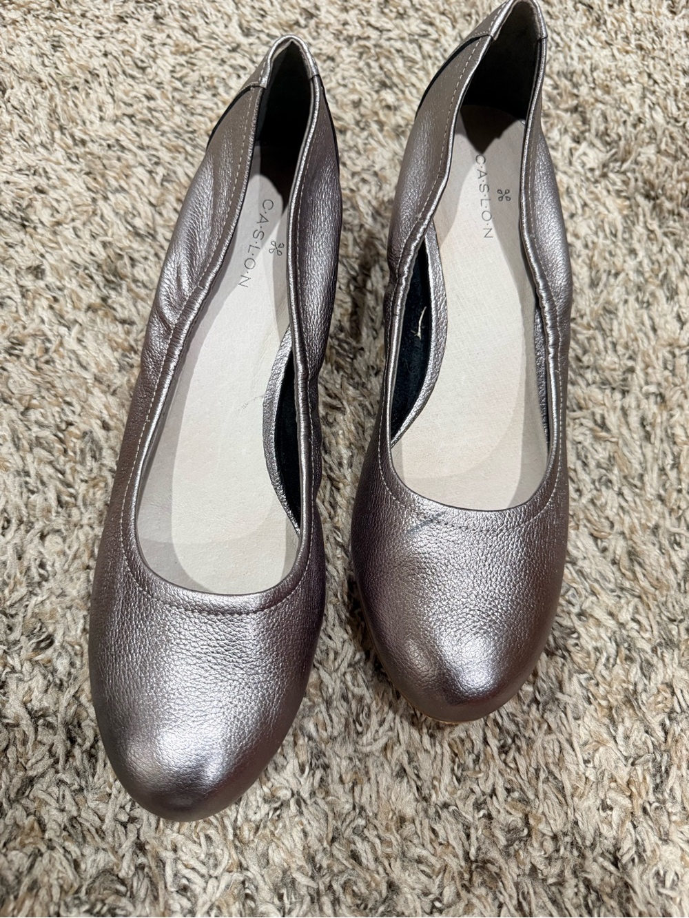 Easton Metallic Taupe Ballet Flats - Slip-On Style